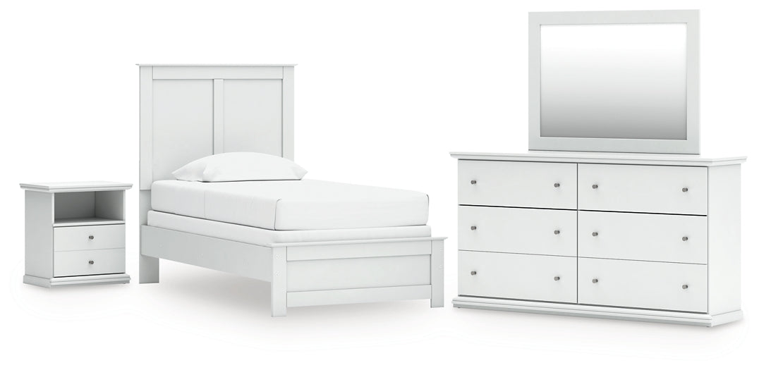 Bostwick Shoals  Panel Bed With Mirrored Dresser And Nightstand