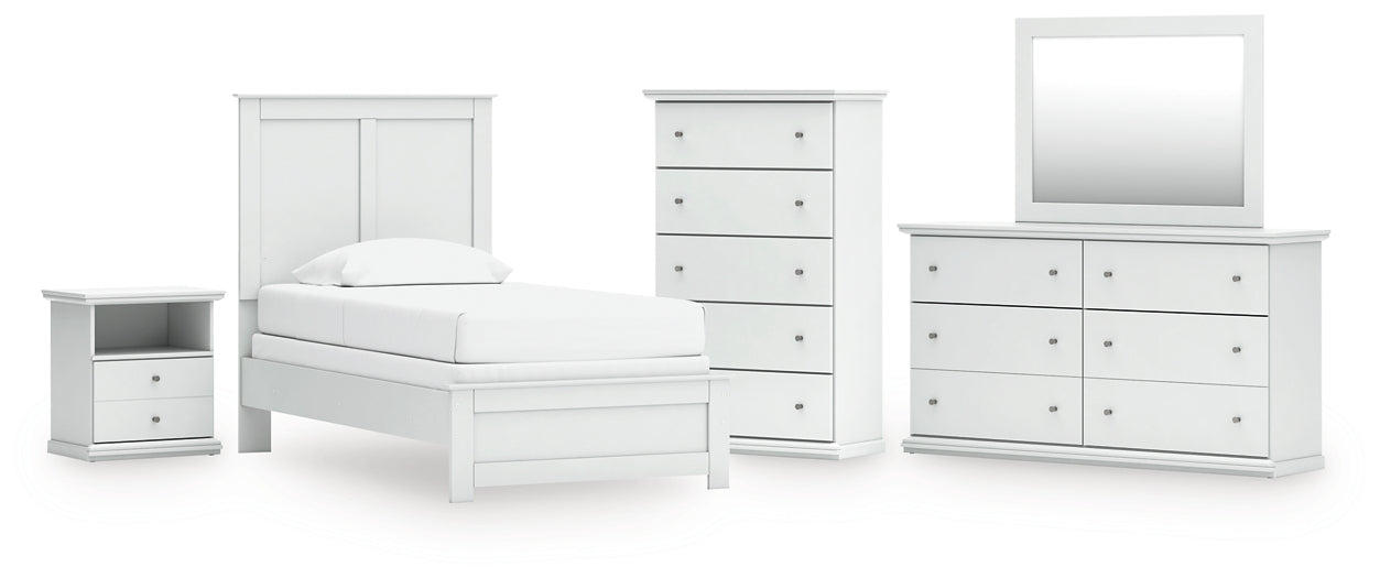 Bostwick Shoals  Panel Bed With Mirrored Dresser, Chest And Nightstand