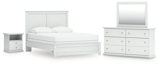 Bostwick Shoals  Panel Bed With Mirrored Dresser And Nightstand