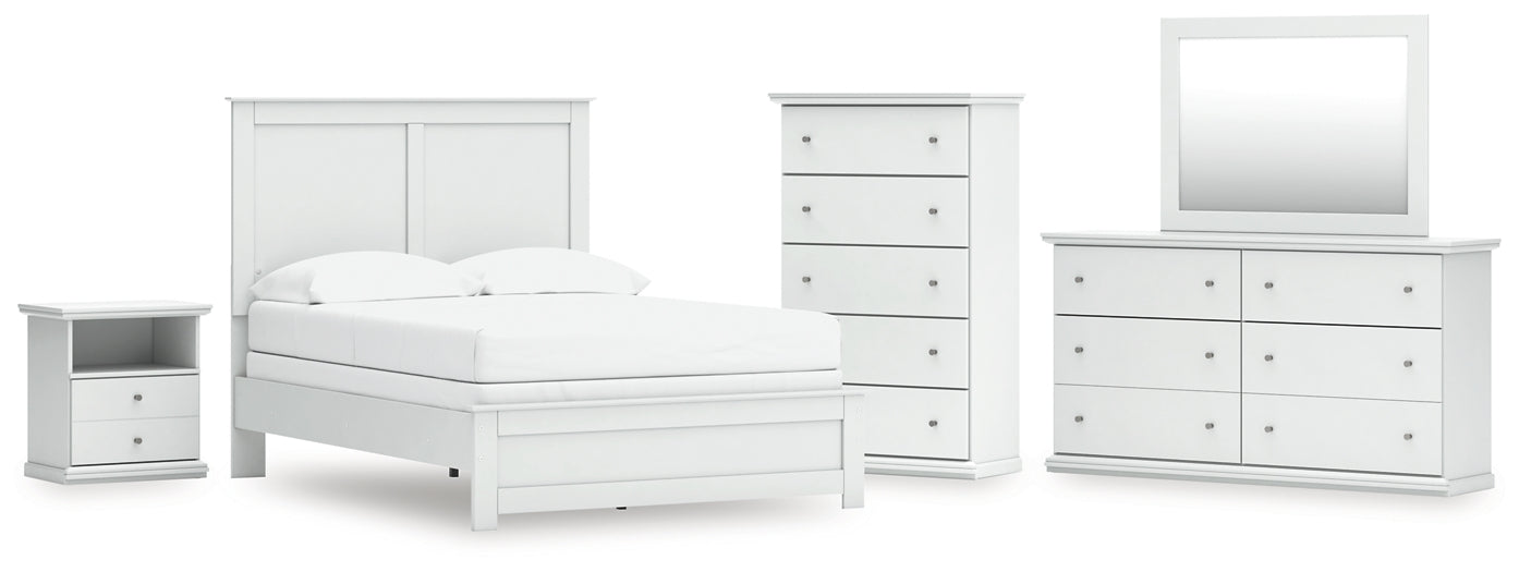 Bostwick Shoals  Panel Bed With Mirrored Dresser, Chest And Nightstand