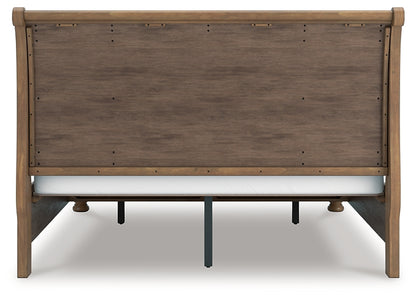 Feddinger  Storage Sleigh Bed With Mirrored Dresser