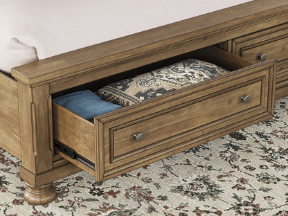 Feddinger  Storage Sleigh Bed With Mirrored Dresser