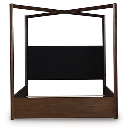 Dilenno  Canopy Bed With Mirrored Dresser And Nightstand