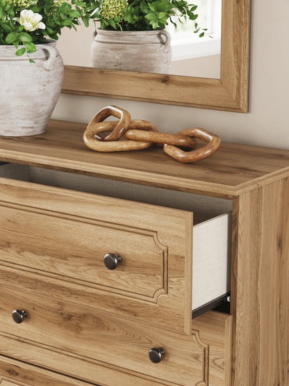 Aleaport  Panel Bed With Mirrored Dresser