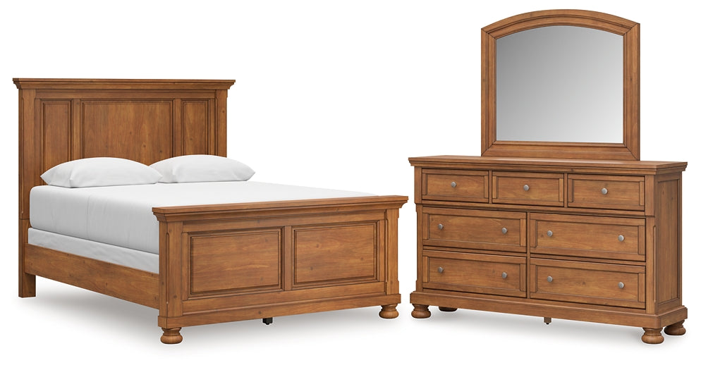 Feddinger  Panel Bed With Mirrored Dresser
