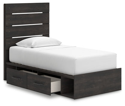 Hollivern  Panel Storage Bed With Mirrored Dresser And Nightstand