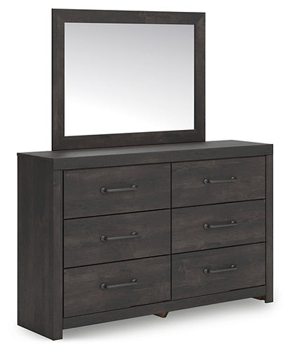Hollivern  Panel Bed With Mirrored Dresser, Chest And Nightstand