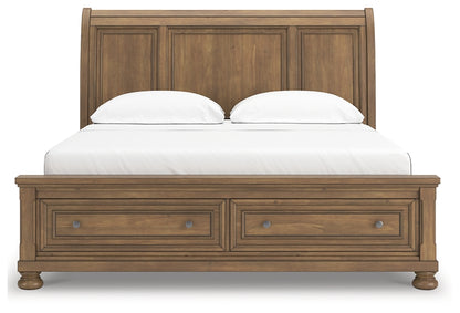 Feddinger California  Storage Sleigh Bed With Mirrored Dresser And Nightstand