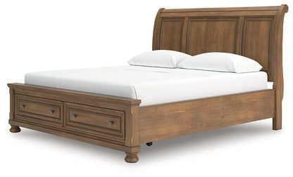 Feddinger California  Storage Sleigh Bed With Mirrored Dresser And Nightstand
