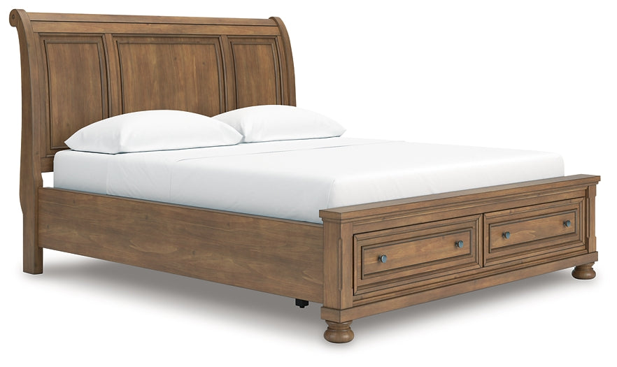 Feddinger California  Storage Sleigh Bed With Mirrored Dresser, Chest And Nightstand