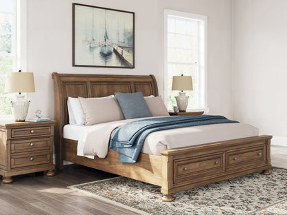 Feddinger California  Storage Sleigh Bed With Mirrored Dresser, Chest And Nightstand