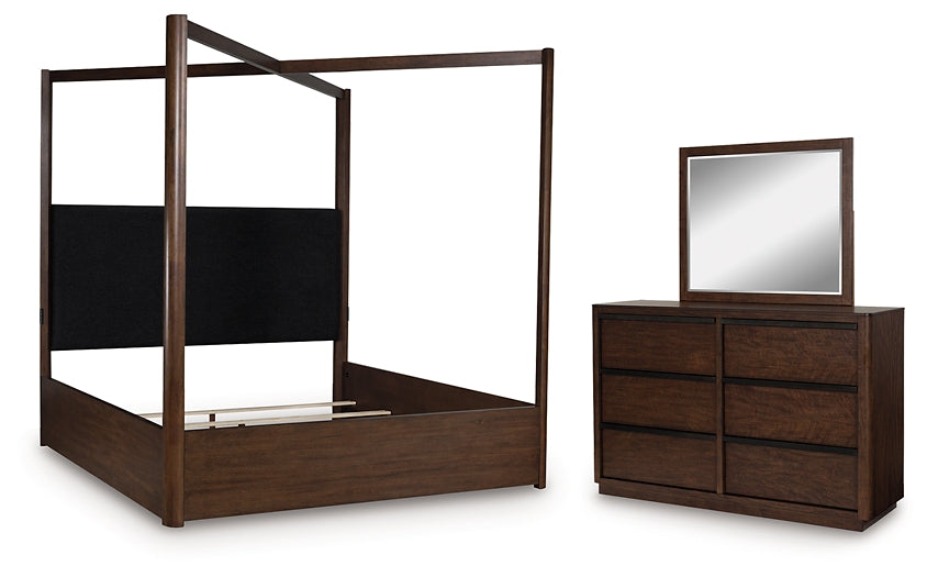 Dilenno  Canopy Bed With Mirrored Dresser