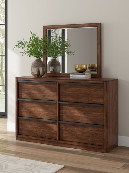 Dilenno  Canopy Bed With Mirrored Dresser