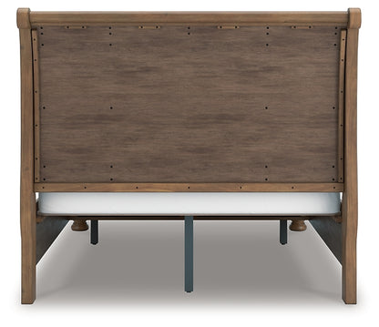 Feddinger  Storage Sleigh Bed With Mirrored Dresser, Chest And Nightstand