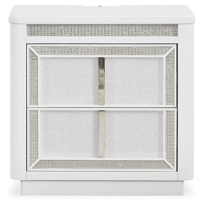 Chalanna  Upholstered Storage Bed With Mirrored Dresser, Chest And Nightstand