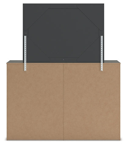 Fraluna  Panel Storage Bed With Mirrored Dresser