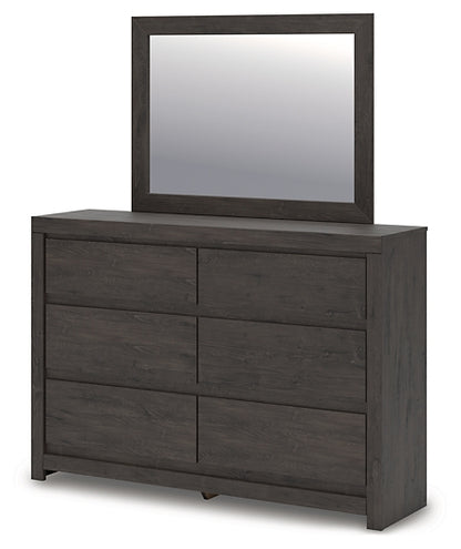 Fraluna  Panel Storage Bed With Mirrored Dresser
