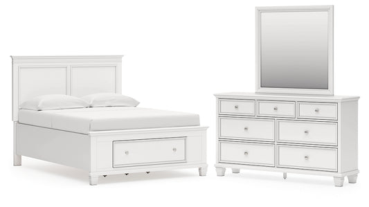 Fortman  Panel Storage Bed, Dresser And Mirror
