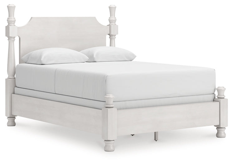 Rowlenstown  Poster Bed, Dresser, Mirror And Nightstand