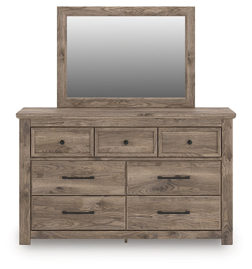 Rusticott  Poster Bed With Mirrored Dresser And Nightstand