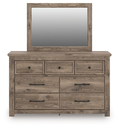 Rusticott  Poster Bed With Mirrored Dresser And Nightstand