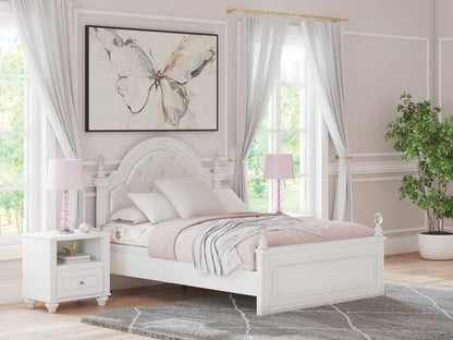 Kozlani  Upholstered Panel Bed, Dresser And Mirror