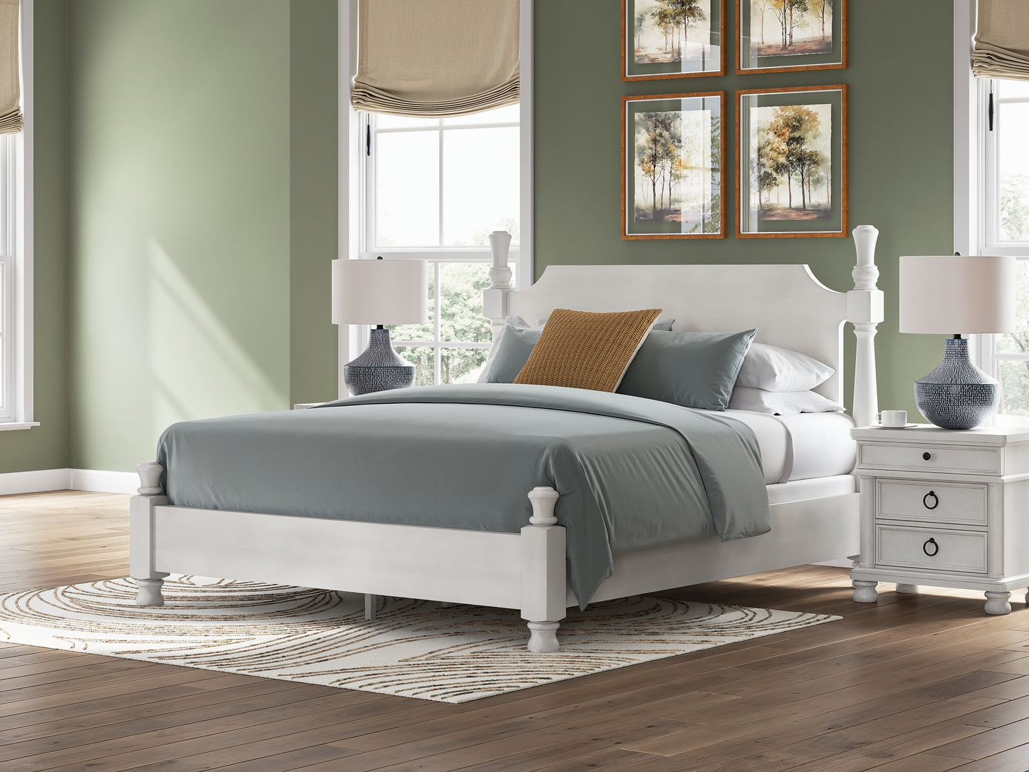 Rowlenstown California  Poster Bed, Dresser And Mirror