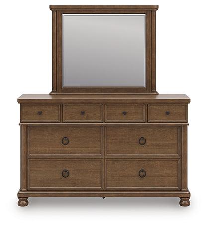 Rowlenstown  Poster Bed With Mirrored Dresser